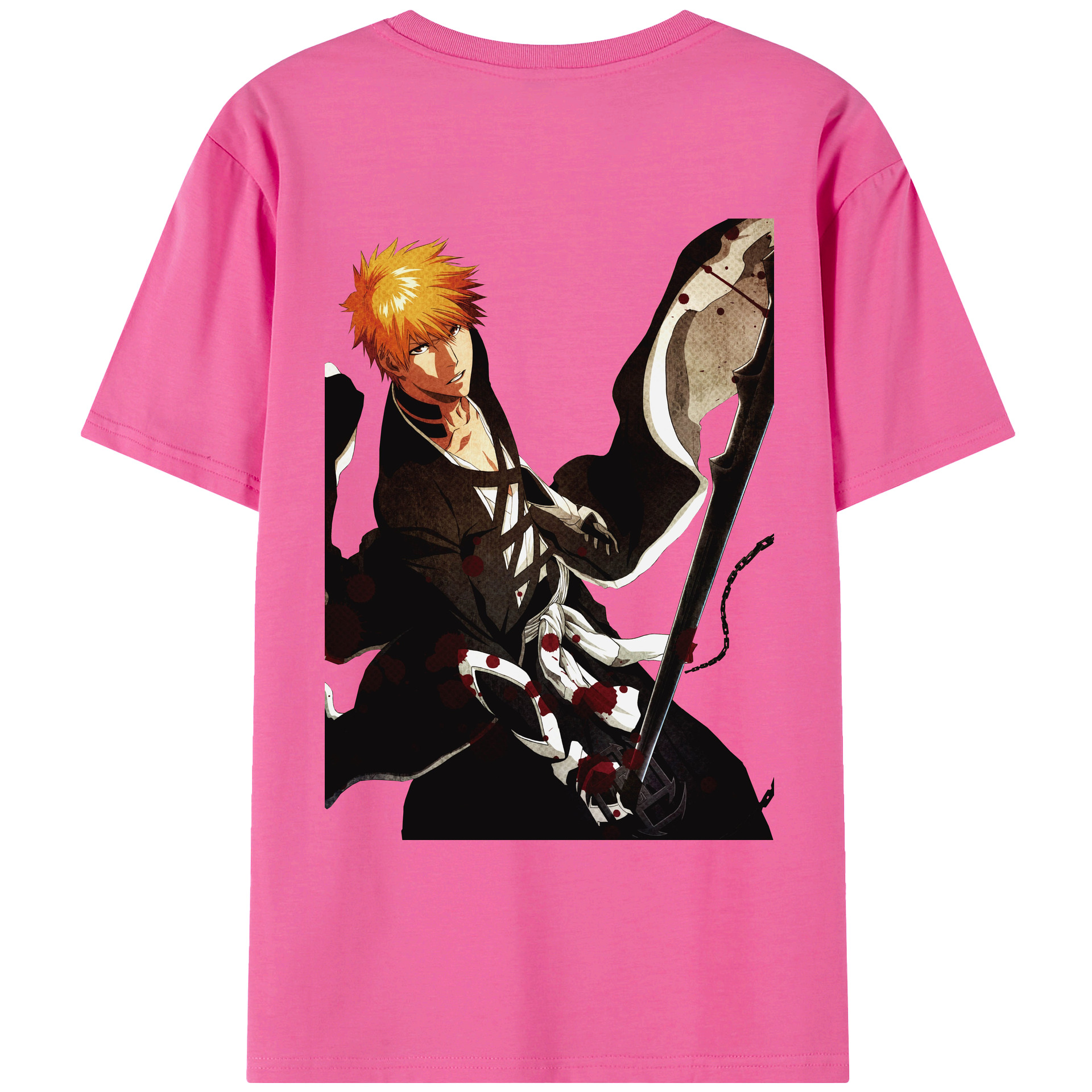 （画像用） ブリーチ 黒崎一護（くろさき いちご）BLEACH Kurosaki Ichigo レディース半袖Tシャツ(バックプリント)